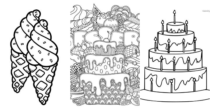 free printable dessert coloring pages