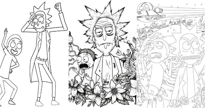 15 Easy and Free Rick and Morty Coloring Pages for Kids and Adults - Cute Rick and Morty Coloring Pictures and Sheets Printable