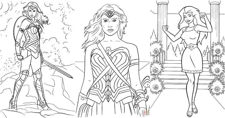 free wonder woman coloring pages to download