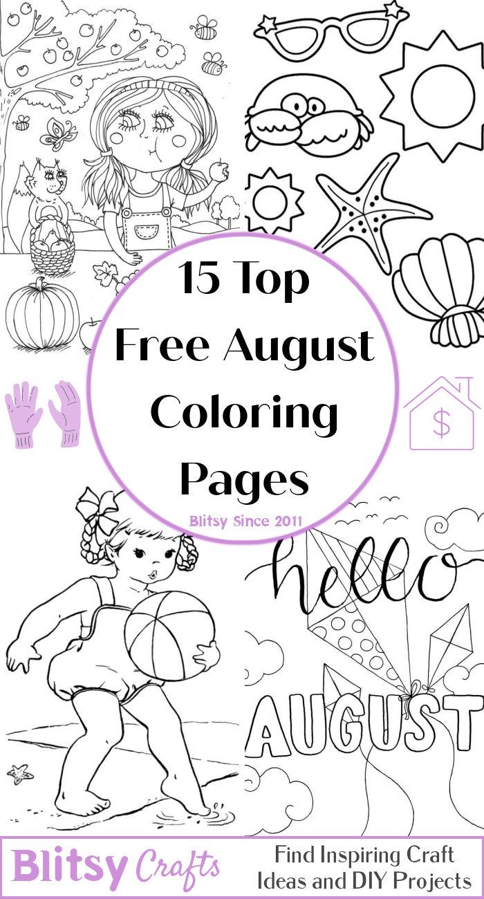 15 Easy and Free August Coloring Pages for Kids and Adults - Cute August Coloring Pictures and Sheets Printable