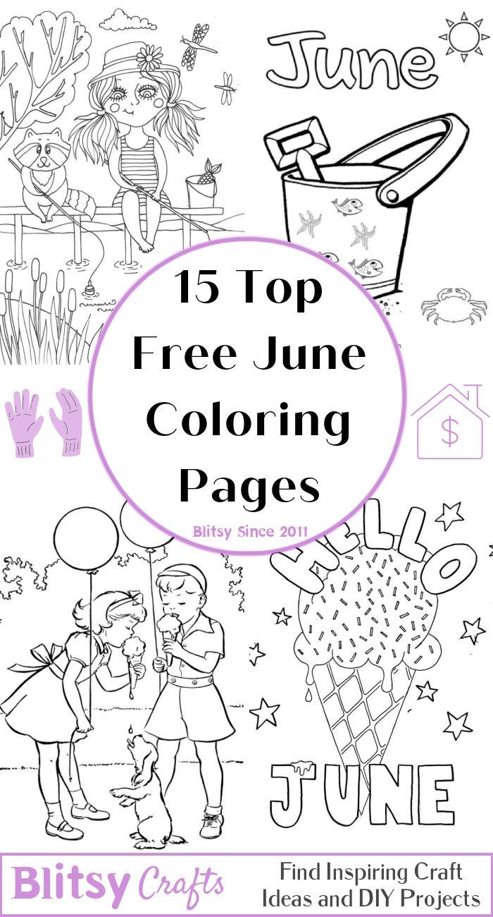 15 Easy and Free June Coloring Pages for Kids and Adults - Cute June Coloring Pictures and Sheets Printable