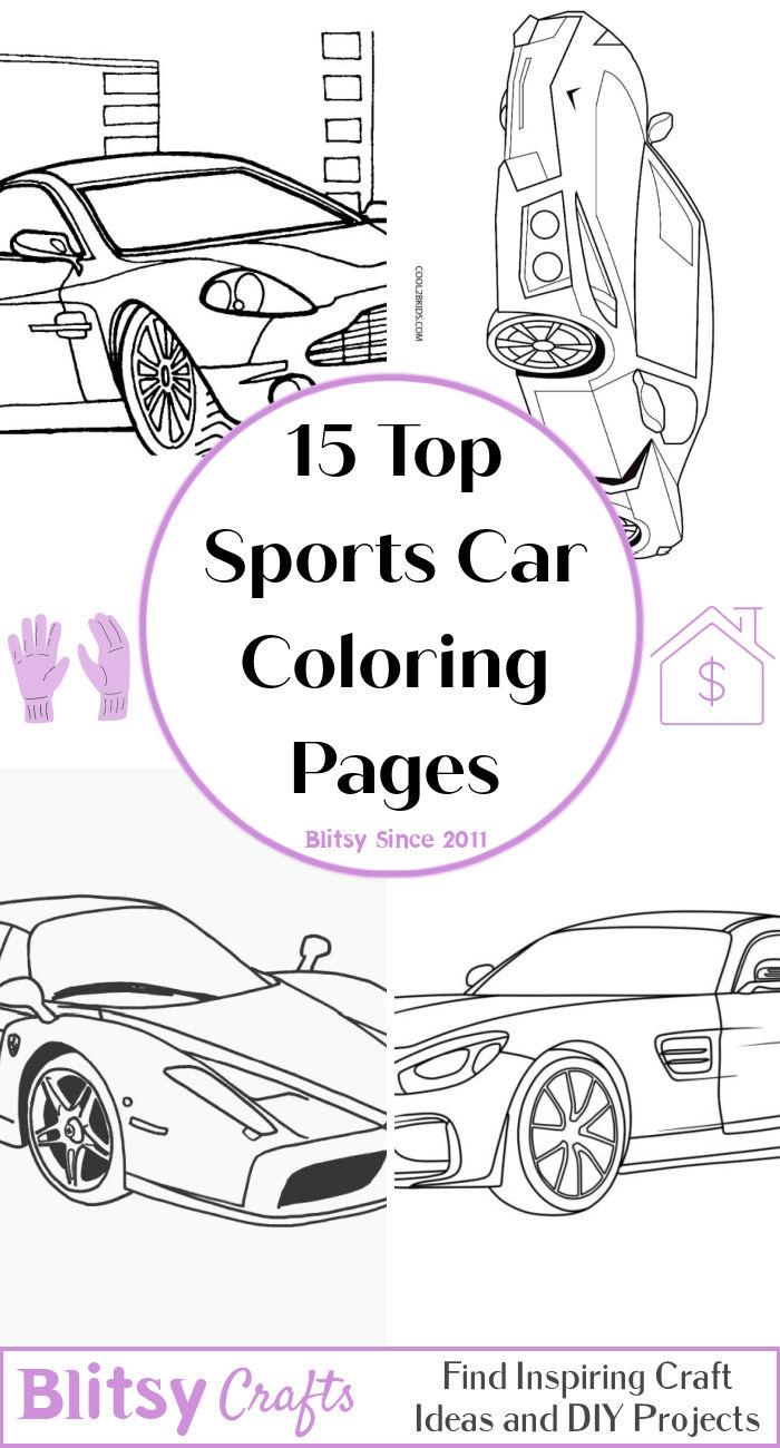 15 Easy and Free Sports Car Coloring Pages for Kids and Adults - Cute Sports Car Coloring Pictures and Sheets Printable