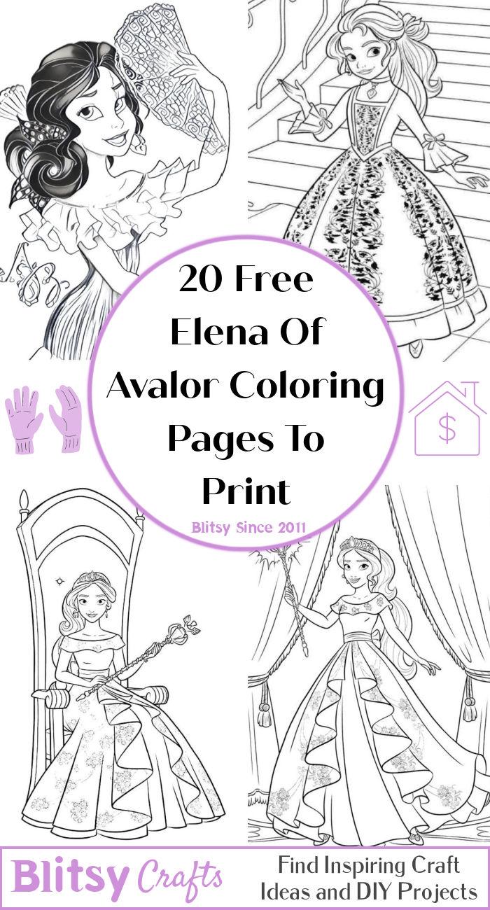 20 Easy and Free Elena of Avalor Coloring Pages for Kids and Adults - Cute Elena of Avalor Coloring Pictures and Sheets Printable