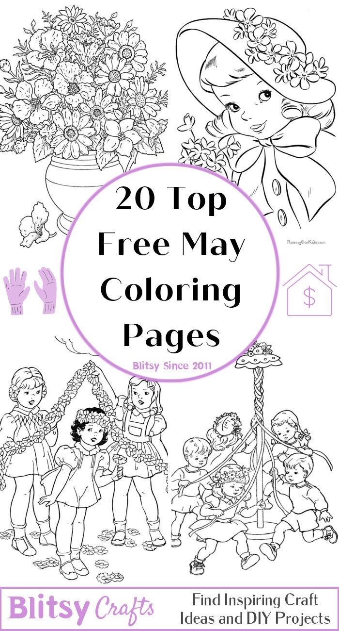 20 Easy and Free May Coloring Pages for Kids and Adults - Cute May Coloring Pictures and Sheets Printable