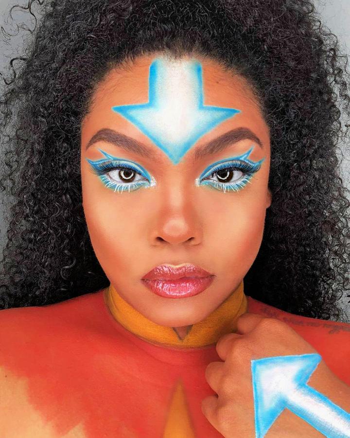 Avatar Halloween Face Paint For Women