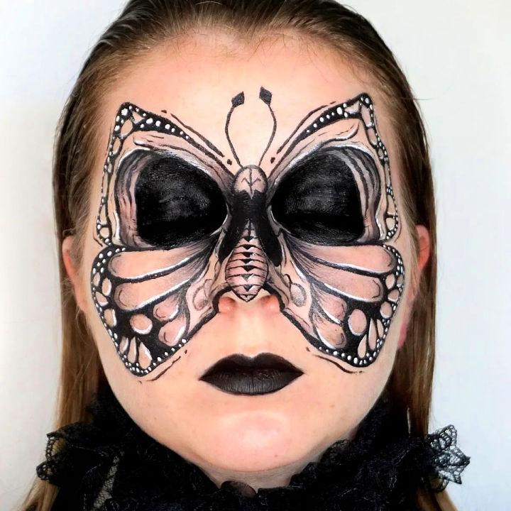 Black Butterfly Face Paint For Halloween
