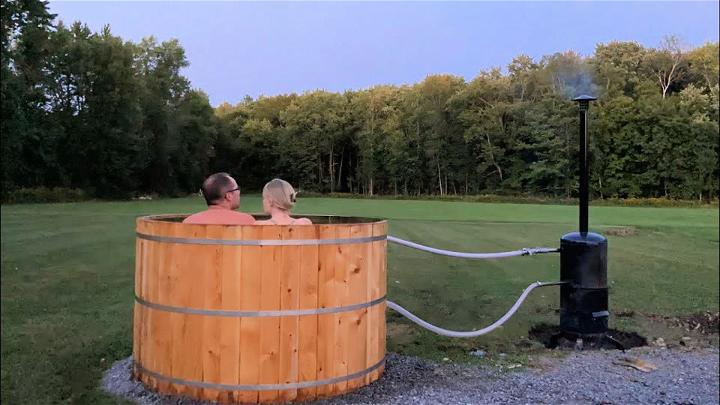 Cedar Hot Tub with Wood Boiler