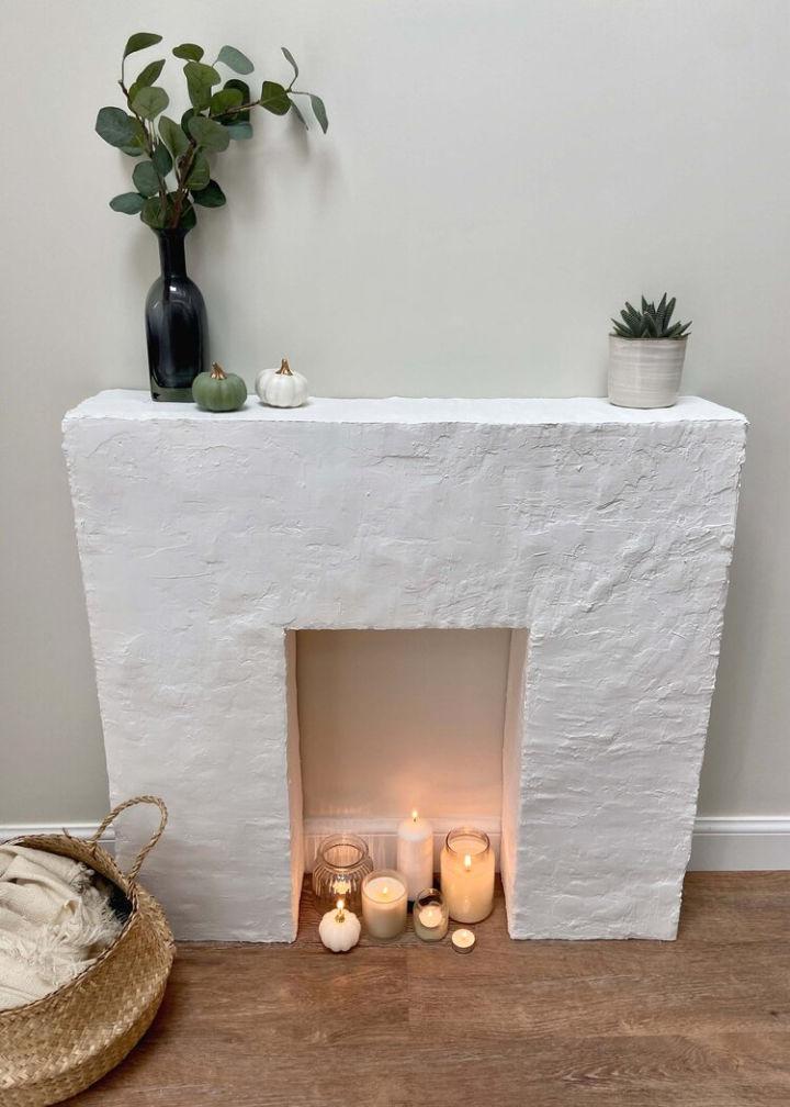 Cheap Faux Fireplace from Cardboard