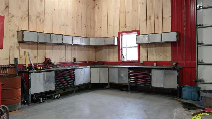 Cheap Garage Cabinets With Heavy Duty Metal Workbench