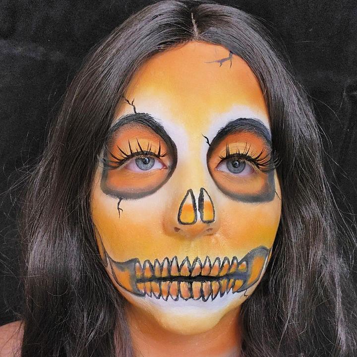 Crazy Candy Corn Skull Face Paint
