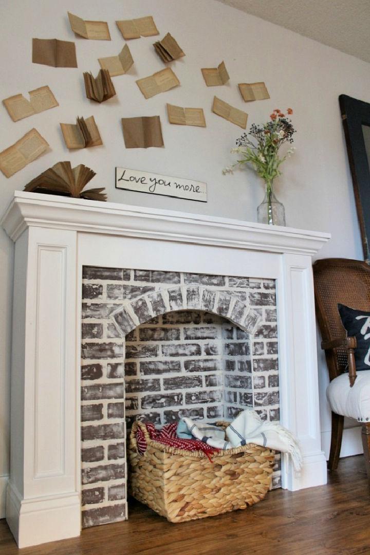 DIY Fake Brick Fireplace