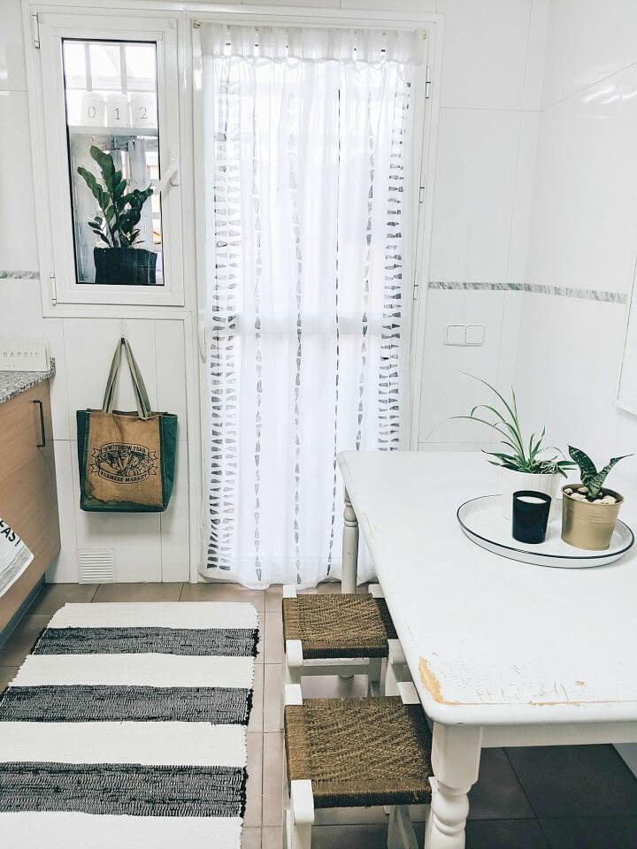 DIY Geometric Stamped Curtains