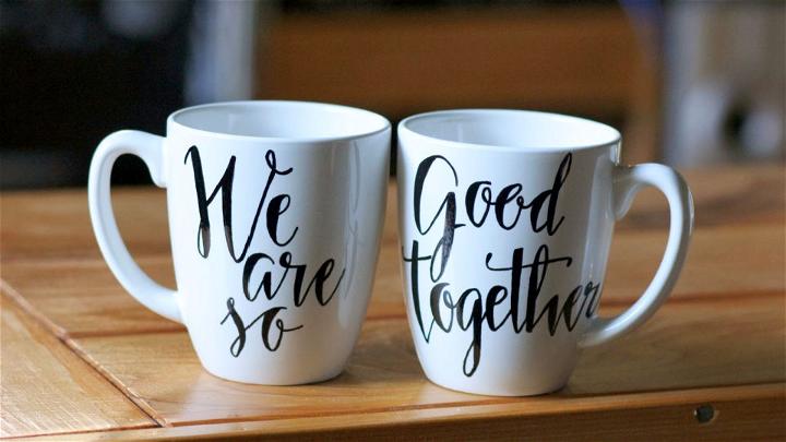 DIY Him and Her Mugs