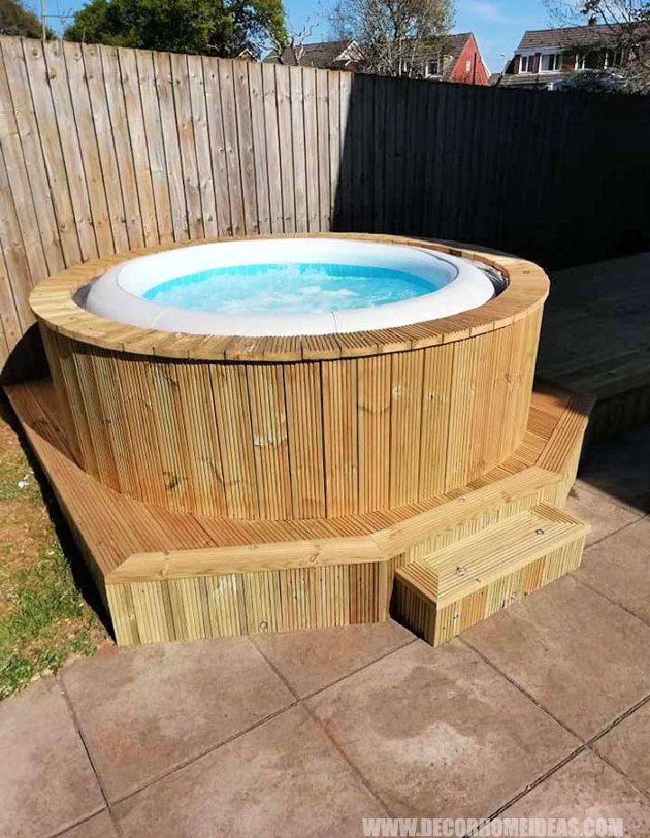 DIY Hot Tub Surround with Deck