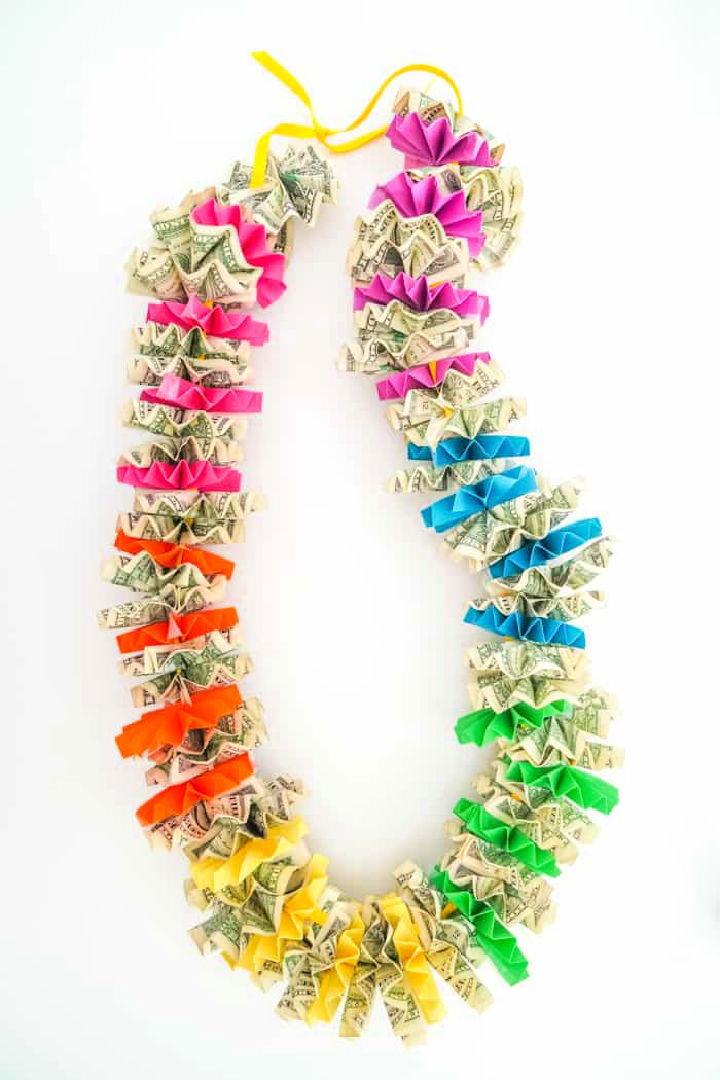Easy DIY Colorful Money Lei