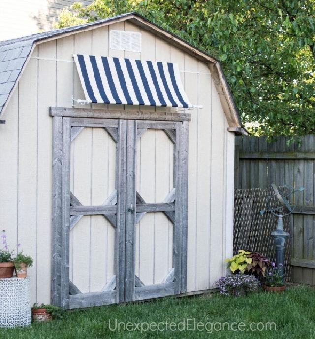 Easy Fabric Shed Awning