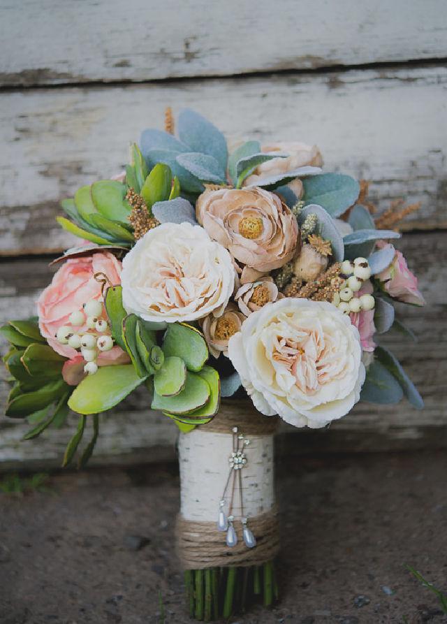 Simple Fake Flowers Wedding Bouquet