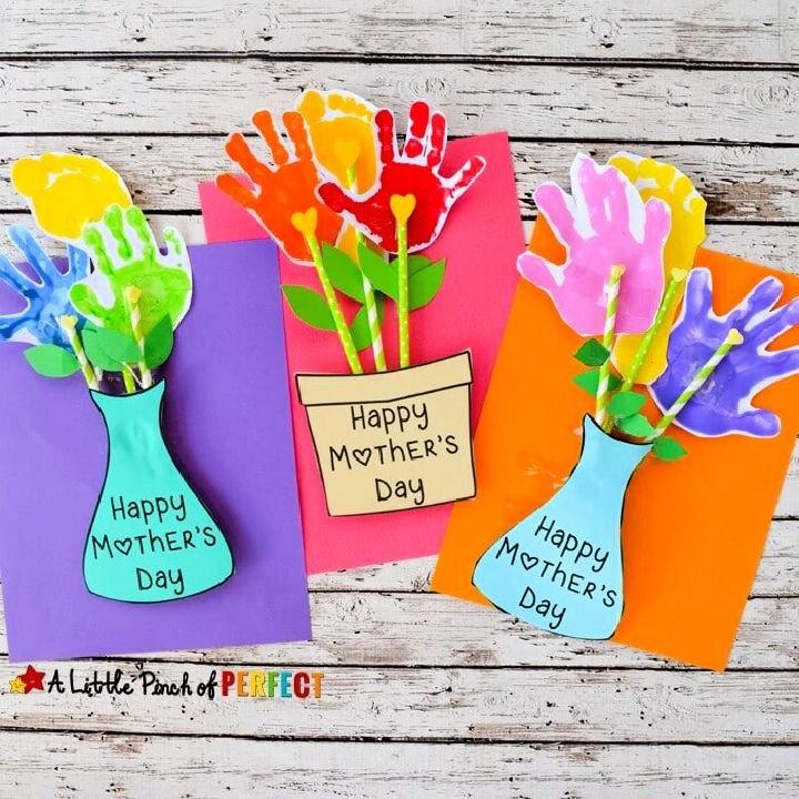 Handprint Flower Bouquet with Painted Hands