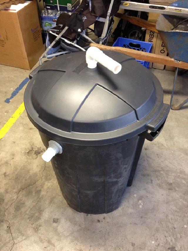 Homemade Pond Filter Using Trash Can