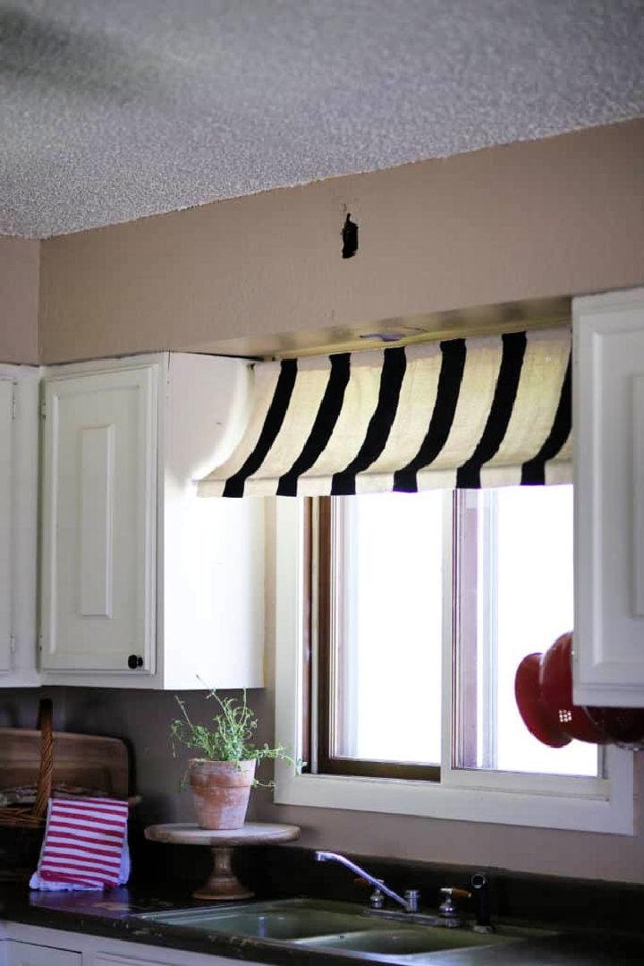 Kitchen Window Awning From a Drop Cloth