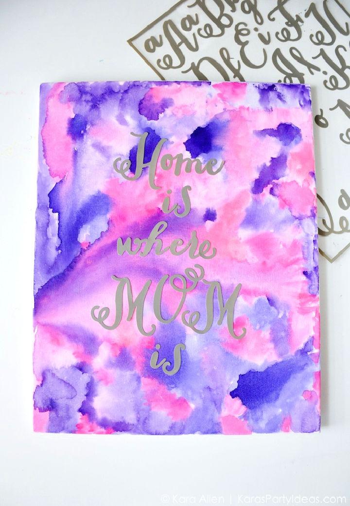 Mothers Day Watercolor Wall Canvas Painting