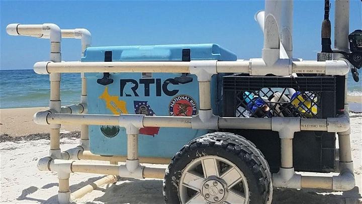 PVC Fishing Beach Cart Design