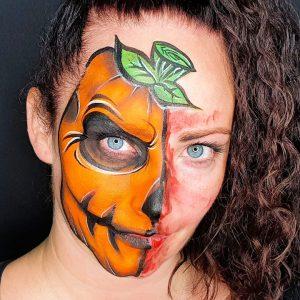 40 Easy Halloween Face Paint Ideas 2024 Blitsy Pumpkin Halloween Face Paint 300x300