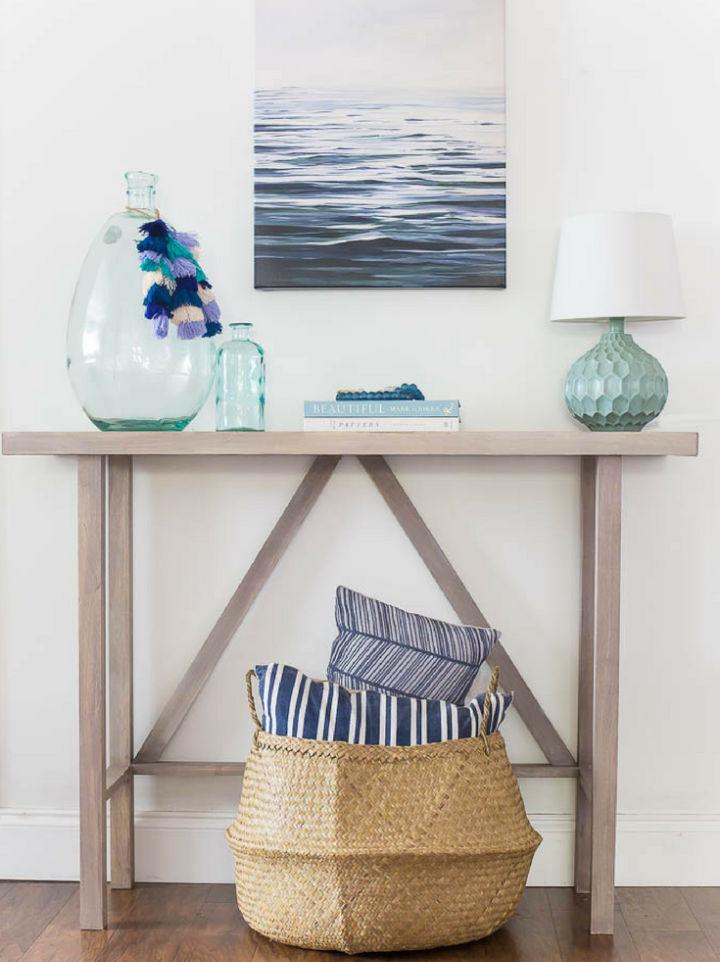 Simple DIY Beachy Console Table