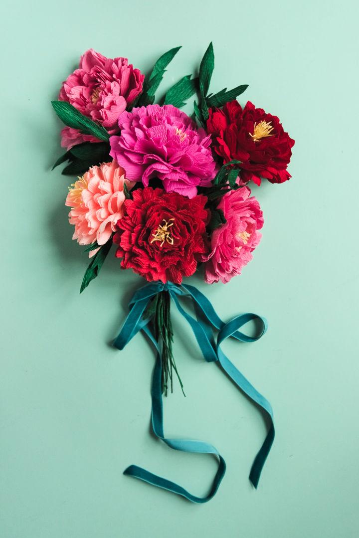 DIY Paper Peony Wedding Bouquet