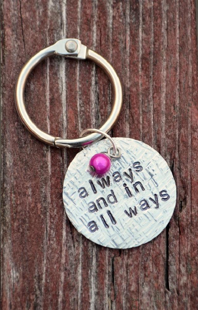 Stamped Textured Keychain for Anniversary Gift