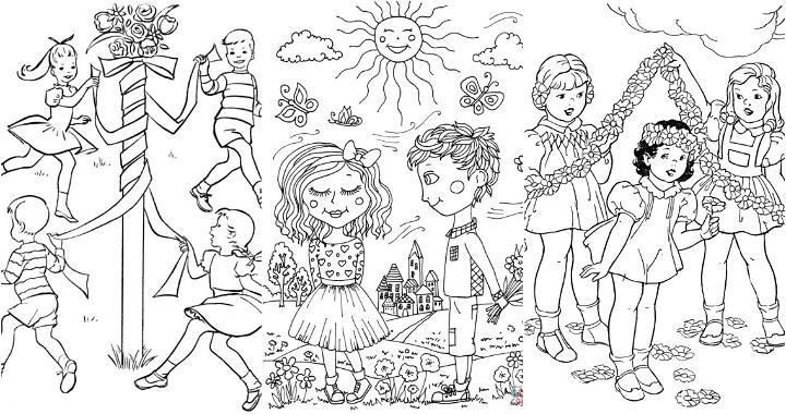 20 Easy and Free May Coloring Pages for Kids and Adults - Cute May Coloring Pictures and Sheets Printable