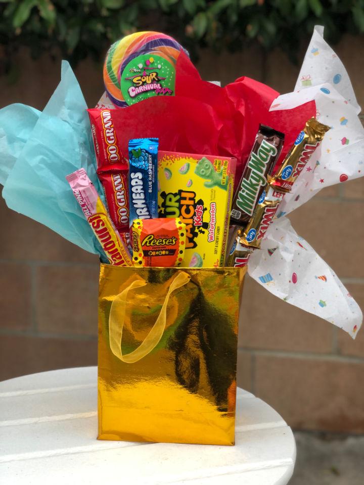 Candy Bouquet with Tissue Paper