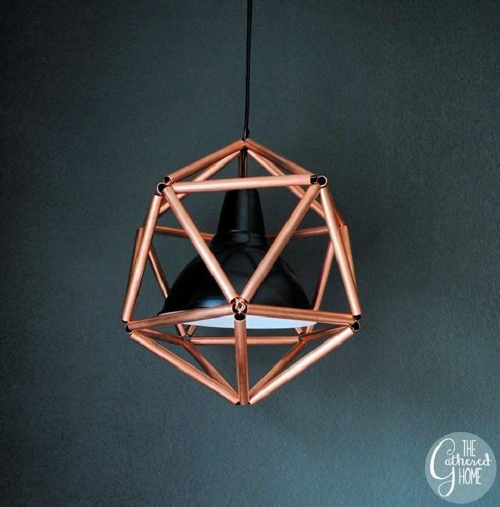 Cheap Copper Pipe Icosahedron Light Fixture