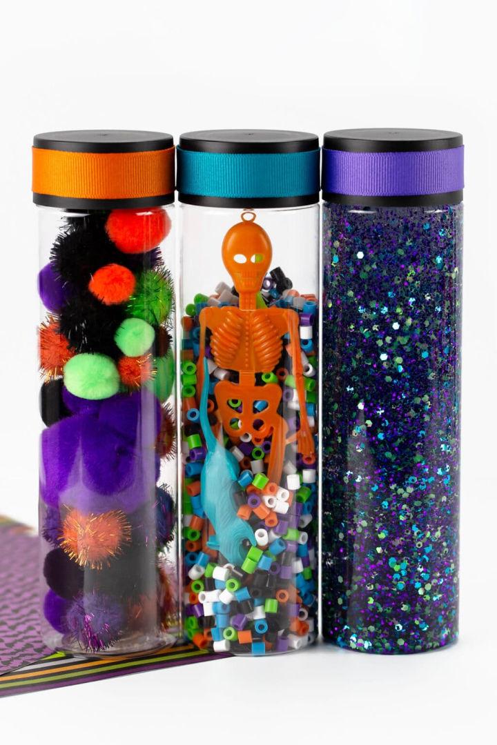 Colorful Halloween Sensory Bottles