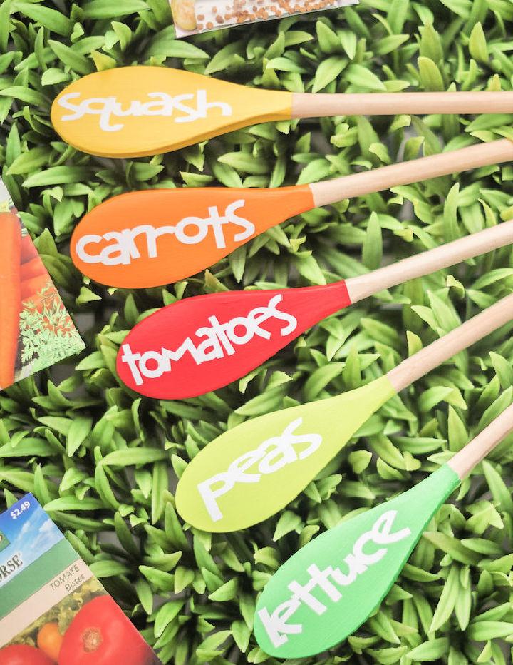 Colorful DIY Spoon Plant Markers