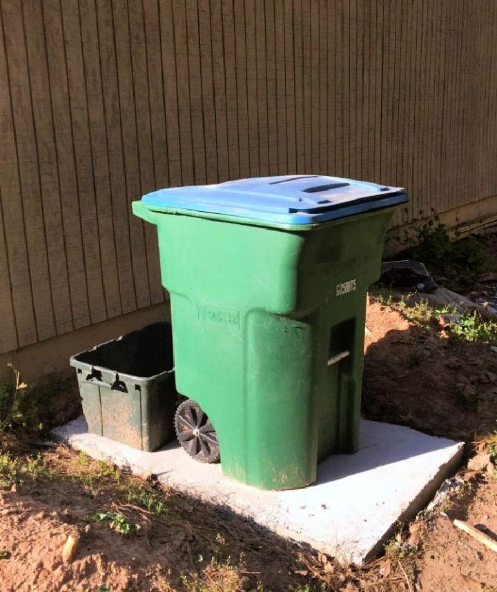 DIY Concrete Slab for Trash Bins