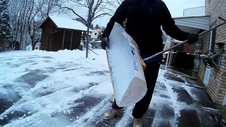 DIY Snow Shovel from Gallon Bucket