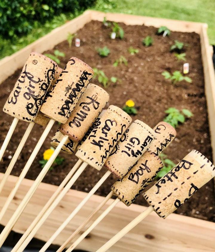 DIY Wine Cork Garden Markers