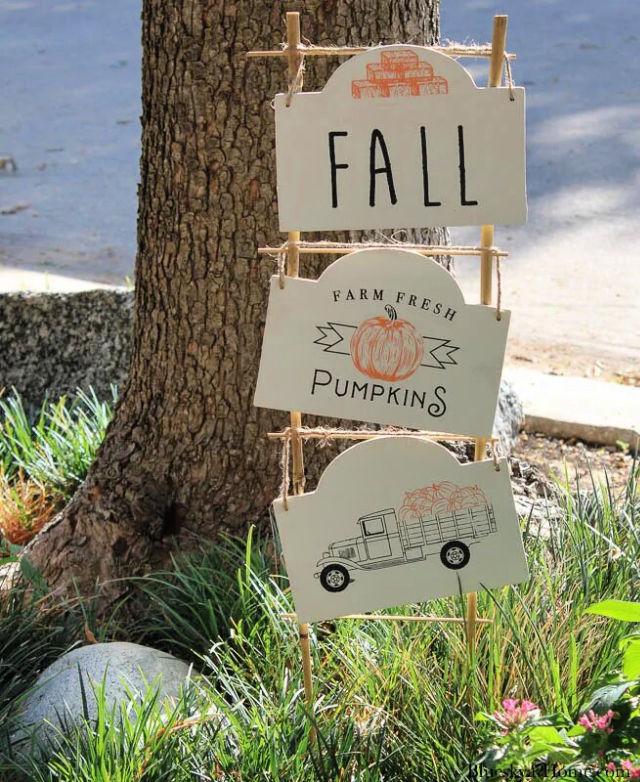 Easy Dollar Tree Fall Yard Art