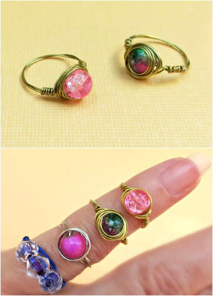 Easy Wire Wrapped Bead Rings