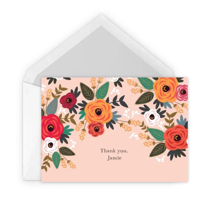 Free Printable Floral Mood Thank You Card