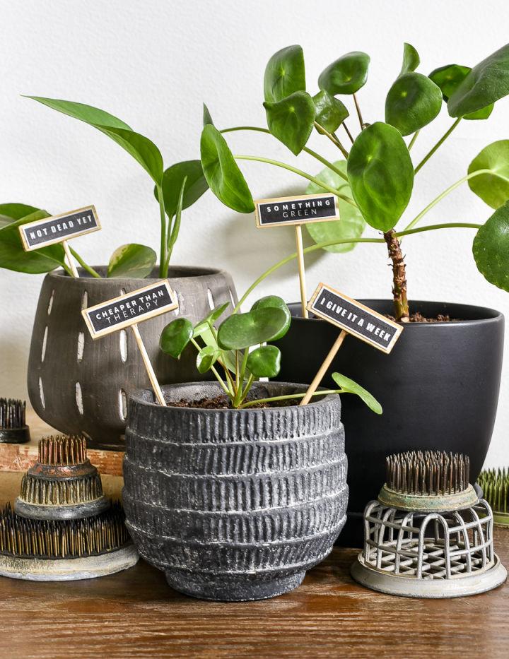 Funny Dollar Store Plant Markers