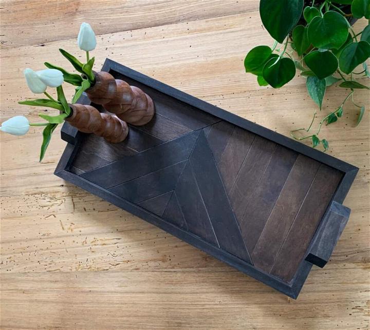 Geometric Wood Serving Tray Design