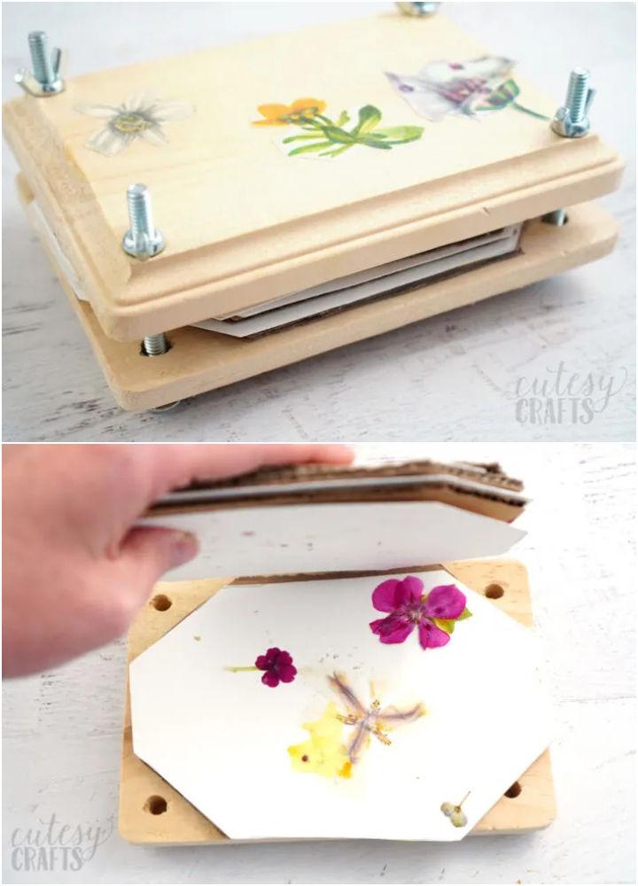 DIY Flower Press Out of Boards and Bolts