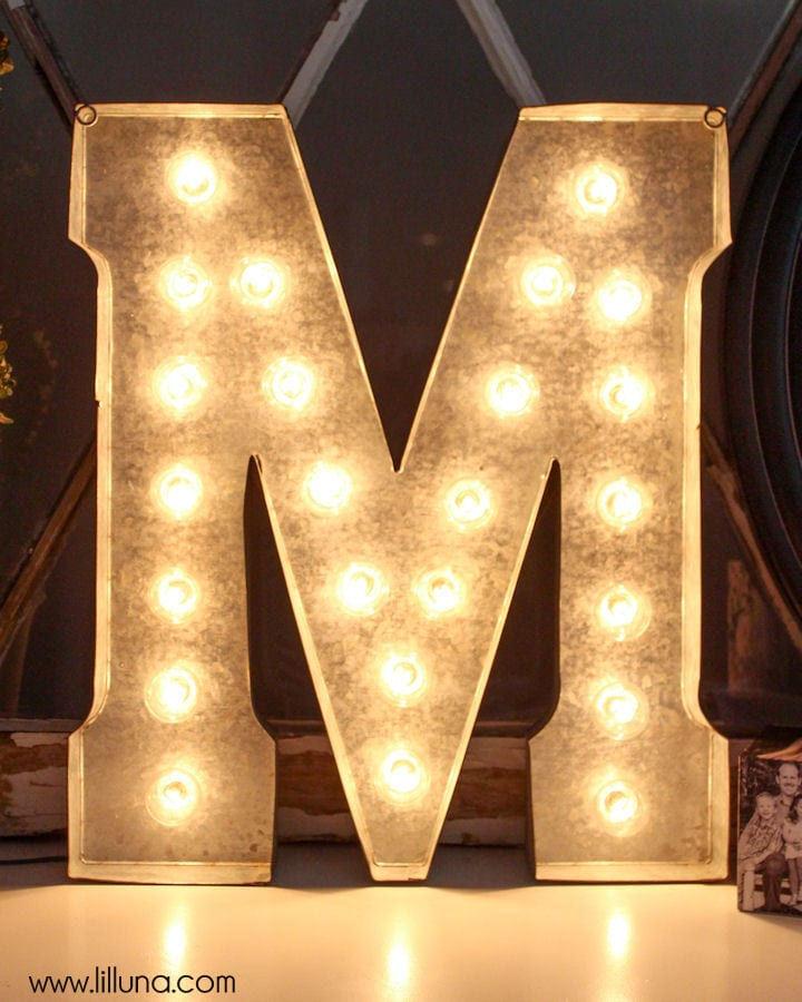 Marquee Letter “M” Sign