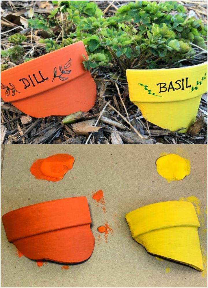 Plant Markers Using Clay Pots