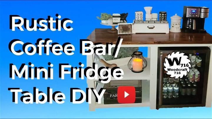 Rustic Mini Fridge Cabinet with Storage