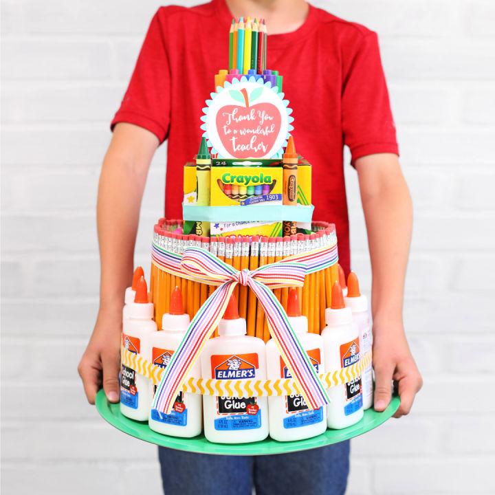 School Supply Cake for Teacher Appreciation
