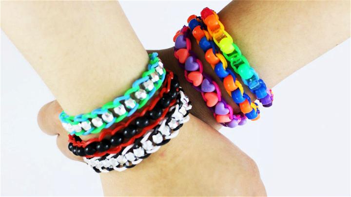 Single Chain Rubber Band Bracelet with Beads