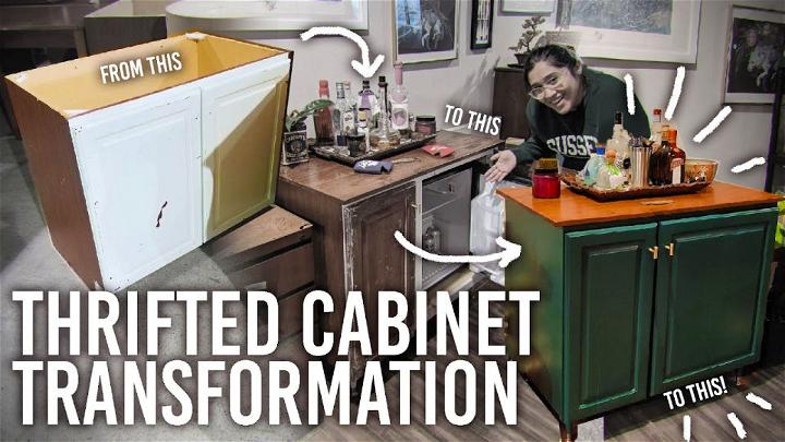 Thrifted Cabinet to Hidden Mini Fridge Cabinet